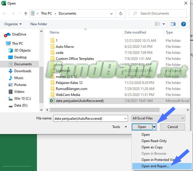 Cara Mengatasi File Excel Corrupt  Cara Memperbaiki File Excel Yang 