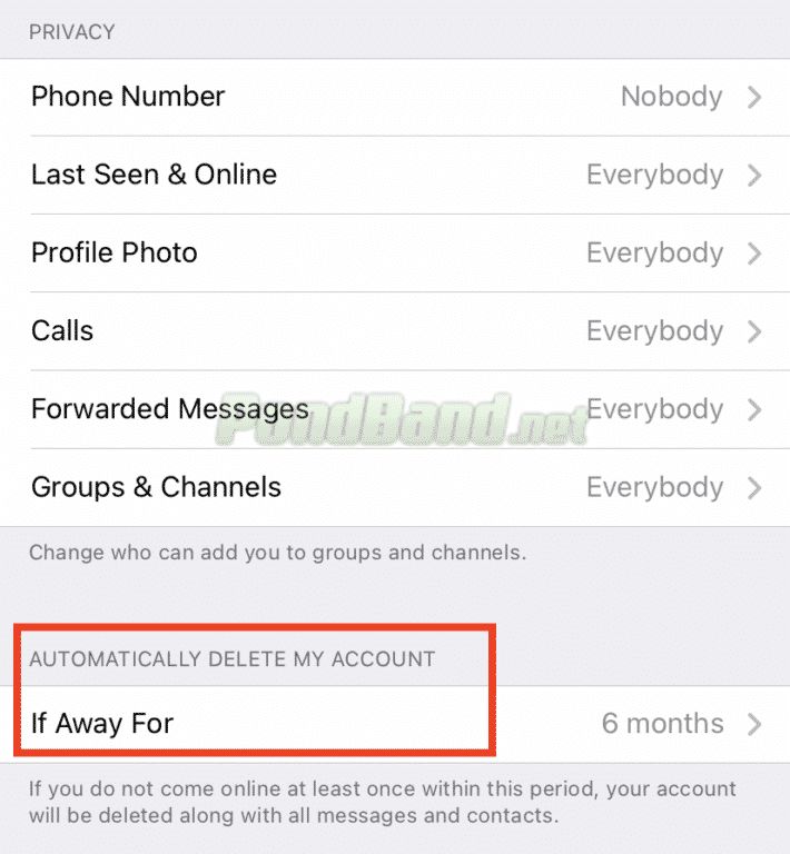 Bagi yang ingin menghapus akun Telegram secara otomatis, Anda bisa memilih di bagian delete my account if away for