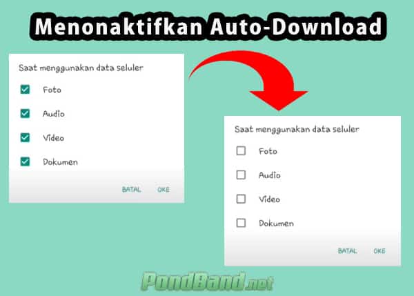 Cara Menghemat Kuota WhatsApp dengan menonaktifkan auto download